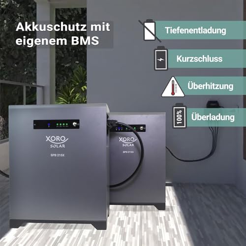 XORO SOLAR SPB 215X Erweiterungsakku mit 2016 Wh LiFePO₄ für SPS 2150/2155 Solarspeicher im Innen- und Außenbereich, IP65 Wetterfest, Plug & Play