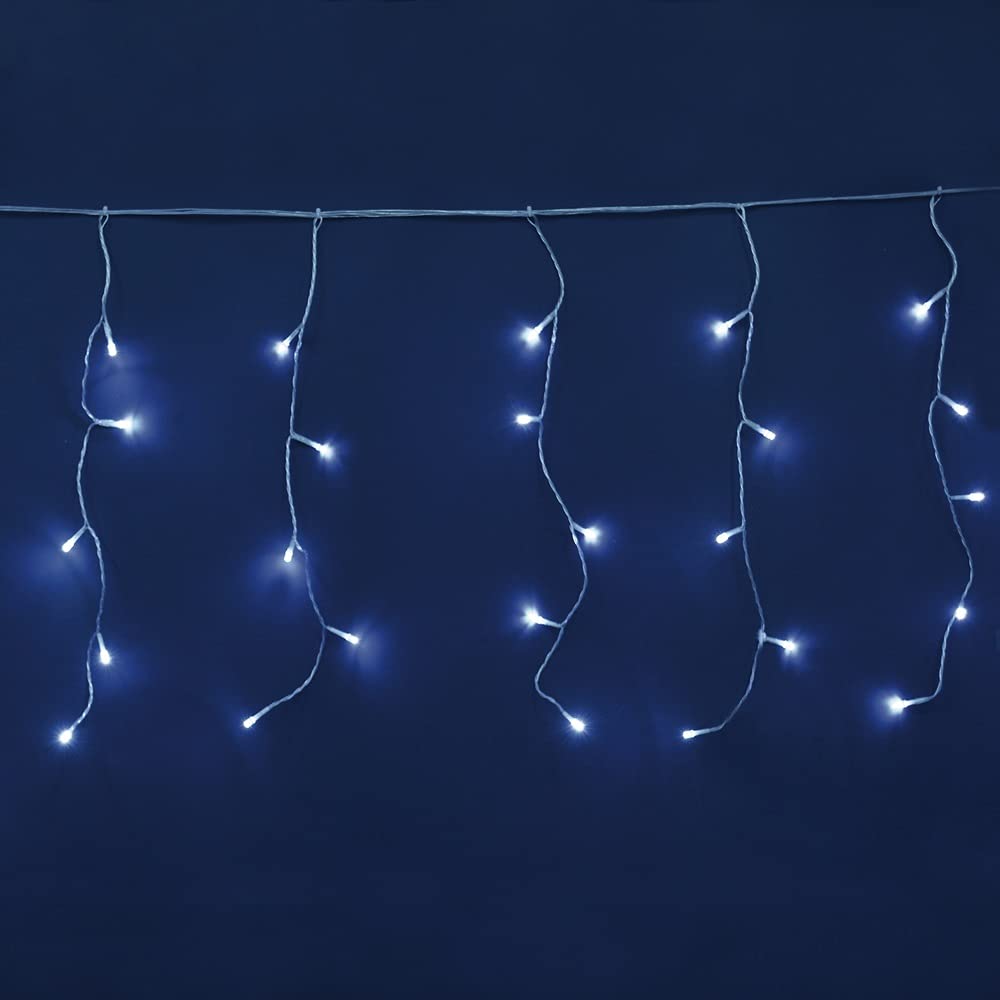 LOLAhome Cortina luz 8 Funciones 160 Luces Interior y Exterior led Blanca 5 Metros