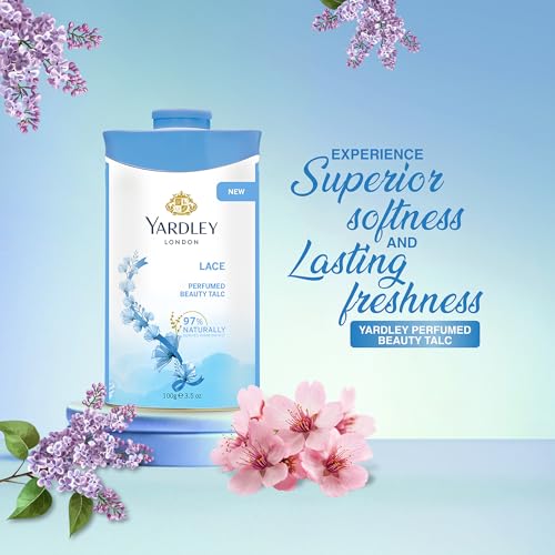 Image of Yardley London Lace Talcum Powder for Women, 100g