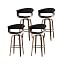 4 Pcs Black-fabric