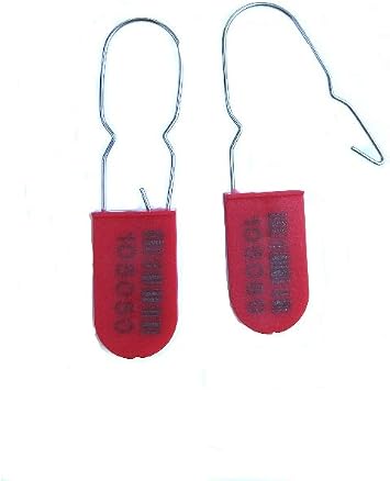 Plastic Wire Padlock A Security Seal, 200 pcs., Red, Numbered and Barcode, Tamper Evident, Utility Meter, Free & Quick Shipping from USA