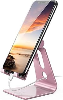 Lamicall stojak na telefon, regulowany uchwyt na telefon - Uniwersalny stojak, uchwyt na iPhone 12 Mini, 12 Pro Max, 11 Pro Xs Max X 8 7 6S Plus, HUAWEI, Samsung S10 S9, inne smartfony - Różowe złoto