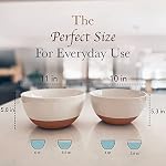 Mora Ceramic Large Mixing Bowls - Set of 2 Nesting Bowls for Cooking, Serving, Popcorn, Salad etc - Microwavable Kitchen Stoneware, Oven, Microwave and Dishwasher Safe - Extra Big 5.5 & 3.6 Qt - White