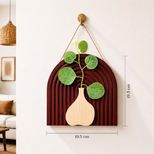 Image of Art Street Boho Floral Art for Living Room, Modern MDF Wooden Set for Hanging, Aesthetic Tabletop Showpiece, Bedroom, Office & Home Decor (Size 19x19 cm)
