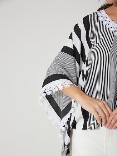 Robe caftan de qualité supérieure Miss Chase en crêpe texturé chic - 4