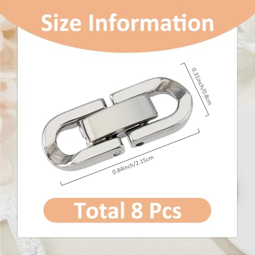 Fermoir déployant en acier inoxydable 21,5mm pour création bijoux (Lot de 8) - 3