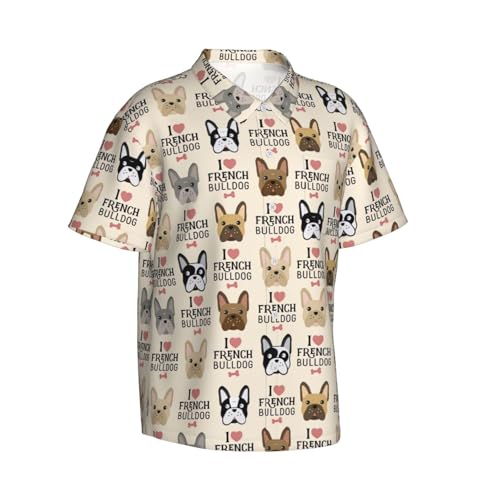 Chemise hawaïenne homme imprimé chien pour vacances, mariages d'été et plage