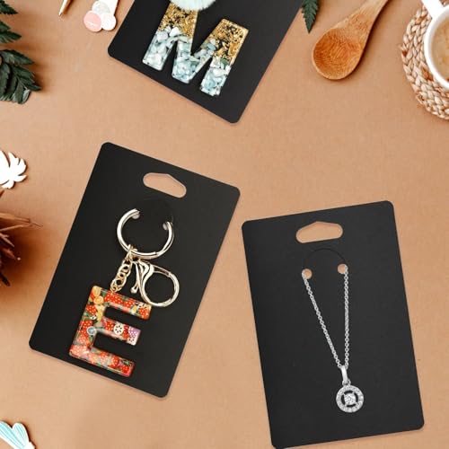 Image of Festiko Keychain Display Cards (Black A, Pack of 1000 Pcs, 4.7 inch*3.1 inch), Keyring Display Cards, Jewellery Display Cards