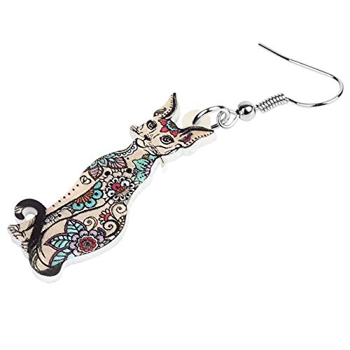 Bonsny Acrylic Long Drop Dangle Cat Earrings "Cayleigh Statement Pop-Art Kitten Gift Girl Women (Coffee) #TOP3