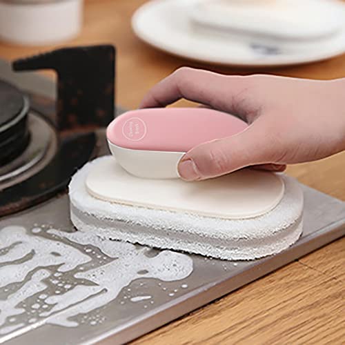 Kumprohu Dish Scrubber Sponge - Scrub Pads With Handle,Multifunctional Scouring Sponge For Kitchen, Bathroom, Bathtub, Household, Swimming Pool #TOP1