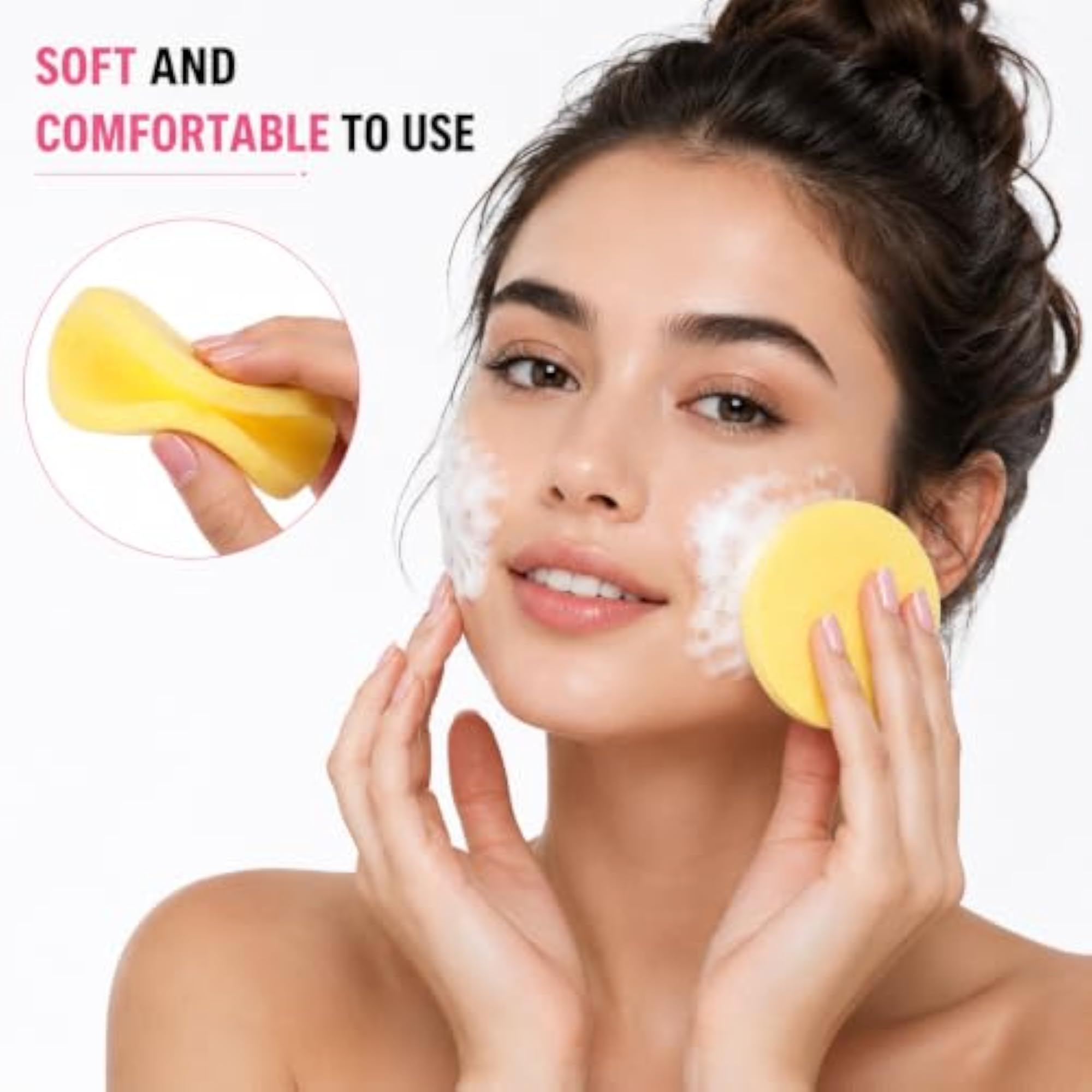 Facial Cleansing Sponges Pack of 12 for Gentle Face Washing