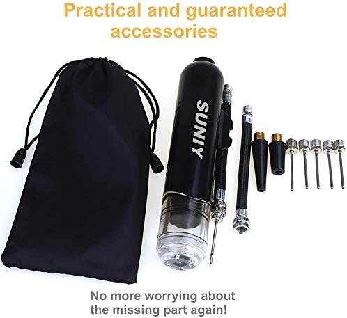 Ball Pump with 5 Needles, 2 Nozzles and 2 Hoses – 6” Air Pump for Inflatables, Basketball, Soccer, Volleyball, Football, Pilates Ball, Sport Ball Handball, Yoga Ball - Dual Action for Faster Inflation