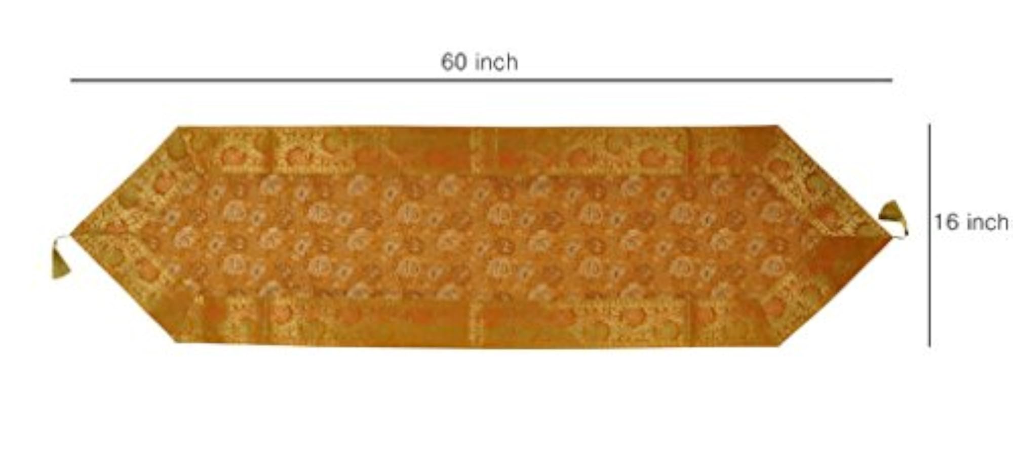 Gold Silk Table Runner Table Tapestry