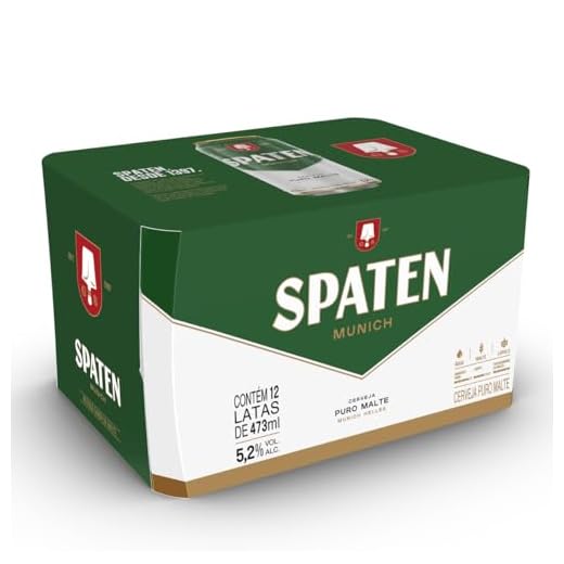 Pack Cerveja Spaten Puro Malte, Lata, 473ml, Caixa 12 unidades
