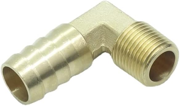 1 Piece Brass Hose Barb Fitting 90 Degree Elbow Adapter 5/8" Barb x 3/8 NPT Male Pipe