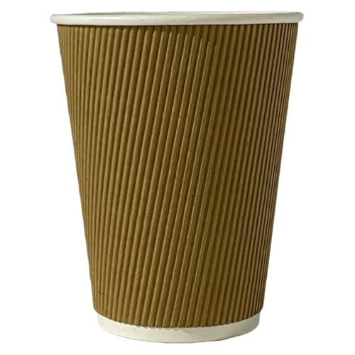 G&S PACKING UK LTD 360ml / 12oz Kraft Triple Walled Ripple Cups - 500 Pcs