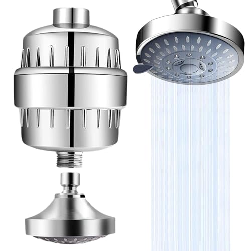 Filtros de cabezal de ducha, cabezal de ducha de agua estable, suavizante y accesorios de ducha ajustables de 360 grados, accesorios de baño