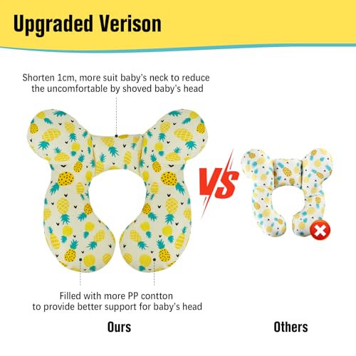 Image of KAKIBLIN Baby Travel Pillow, Upgraded Baby Neck Pillows for Car Seat, Infant Neck Support Pillow for Head and Neck,Newborn Head Support for Car Seat,Pushchair