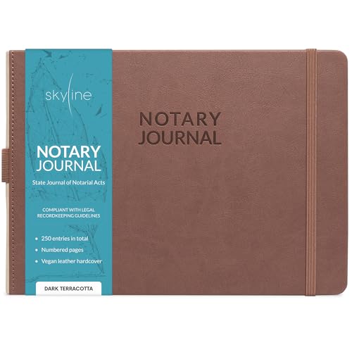 Journal de notaire avec pages numérotées Skyline et couverture rigide ultra durable