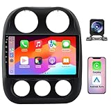 Junsun 4Core 64GB ROM Car Radio Stereo for Jeep Compass Patriot 2010-2016 Android 13 CarPlay Android Auto Bluetooth GPS Navigationwith 10 inch Touch Screen