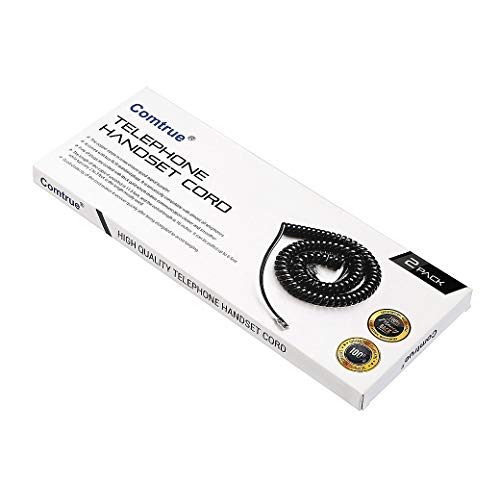 Telephone Cord, Phone Cord,Handset Cord, Black, 2 Pack, Universally Compatible #TOP5