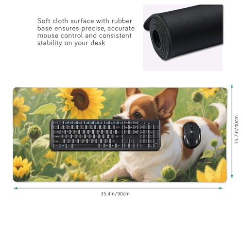 Tapis de souris motif chihuahua et tournesols pour égayer votre routine informatique