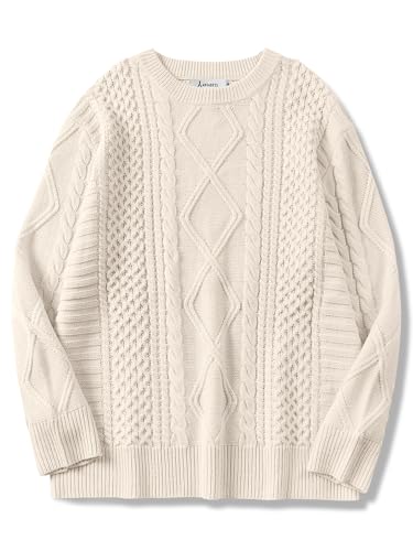 ANRABESS Sweaters for Women Oversized Cable Knit Fall...