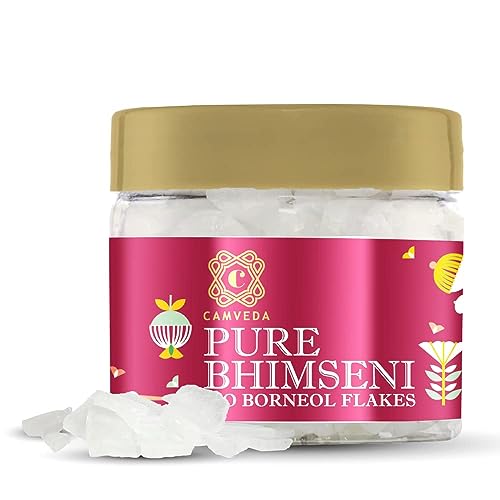 Green Velly Camveda Pure Bhimseni Camphor Kapoor/Kapur Jar (100g) | 100% Pure Camphor Purifying & Pleasant Fragrance for Pooja, Hawan, Air Freshener | Unadulterated Camphor- Bhimseni Camphor- 100gm