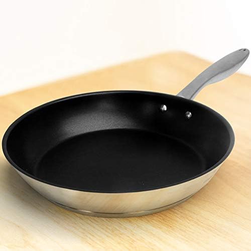 HOMICHEF 11 Inch Frying Pan Nonstick - Frying Pans Induction Glass Compatible - Nickel Free Stainless Steel Omelet Pan 11 Inch - Nonstick Fry Pan PFOA Free - Teflon Frying Pan Omlette Pan