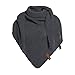 KNIT FACTORY - Dreiecksschal Coco - Damen Strickschal mit Wolle - Umschlagtuch für den Herbst und Winter - Winterschal - Dreieckstuch - Hochwertige Qualität - XXL Schal - 190 x 85 cm - Anthrazit