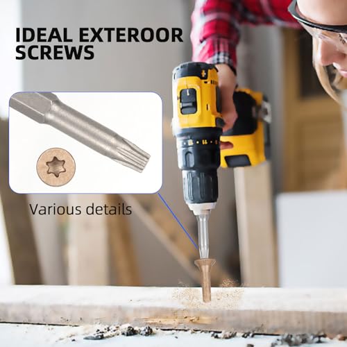 Image of Deck Screws #8 x 1-1 /4'', T25 Star Torx Drive Flat Head Wood Screws, Brown, 5lb