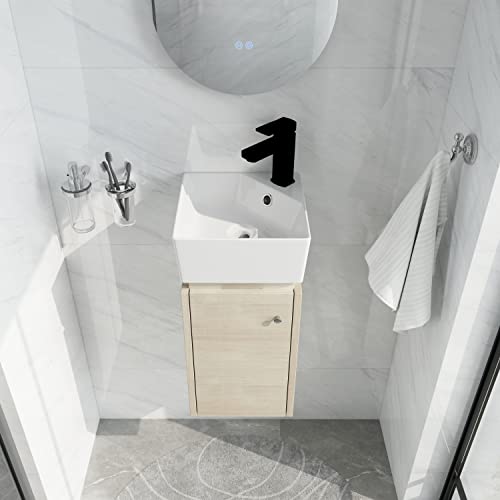 ARTCHIRLY 12 inch Bathroom Vanity with Sink, 12'' Wall Mounted