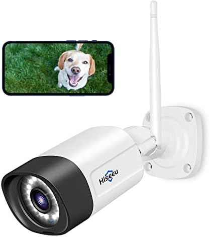 Hiseeu 5MP Wi-Fi 6 Überwachungskamera Aussen WLAN mit KI-Erkennung | kabelloses Kamera Outdoor mit Farbnachtsicht,Alarmfunktion,Fernzugriff und Bewegungserkennung,Cloud‑/SD‑Kartens