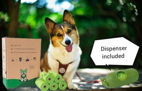 Image of Dog waste bags and dispenser. Dog Poop Bags - Leak-Proof and Extra-Thick Pet Waste Bags for Big and Small Dogs - Refill Rolls - Unscented - 270 Count. Puppybabes