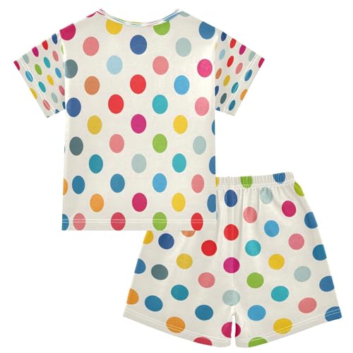 senya Short Sleeve Pajamas Sets Summer Cotton Sleepwear Wave Colorful Dots2