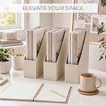 Beautiful Magazine Holder Set Of 3 - Sturdy File Holder for Desk Or Shelves - Image 3