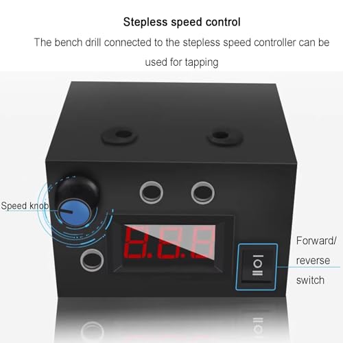 Taladro eléctrico de sobremesa, máquina ranuradora 3 en 1, ajuste de altura, rango de sujeción de 0,6 a 6 mm, regulador de velocidad continuo para joyería de metal y madera