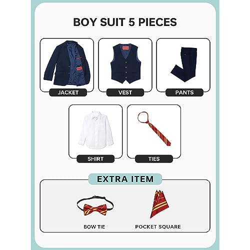 image for Marvelous World Boys Suits Navy Slim Fit Size 12 Formal Suits for Kids