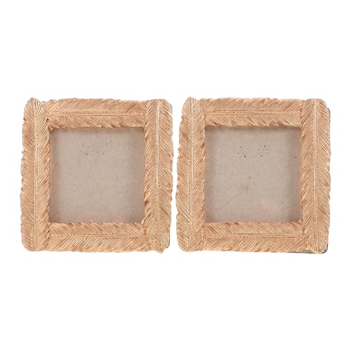 Gadpiparty Adecuado para Sujetar de 4.9x5.1 Cm Detalles Elegantes Conjunto de 2 Marcos de Cuadrados de Resina para de Escritorio y Oficina