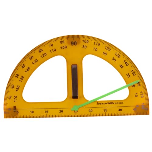 FONDOTIN Kunststoff-winkelmesser Halbkreis-winkelmesser Praktisches Zeichenwerkzeug Tragbares Messlineal Für Mathematik Und Geometrie