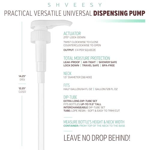image for Shveesy Gallon Pump Dispenser - for Plastic or Glass Bottles – Heavy
