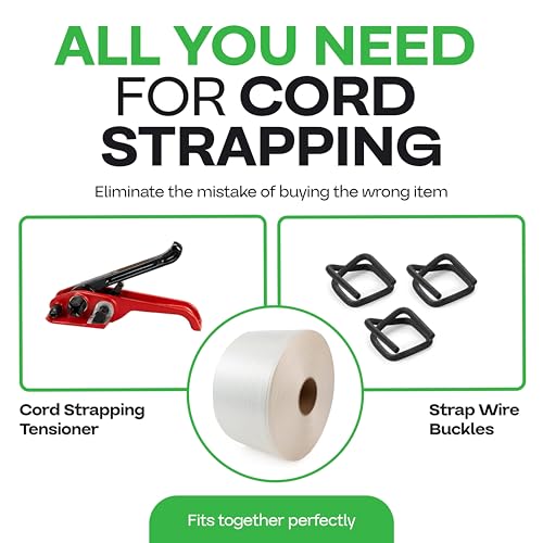 Image of IDL Packaging Woven Cord Strapping Coil 1 /2 inch x 3900', 650 lbs, 6 inchx3 inch Core | White Poly Packaging Strapping - Strength & Flexibility Woven Cord Strap Roll with Re-Tightening Option by IDL Packaging