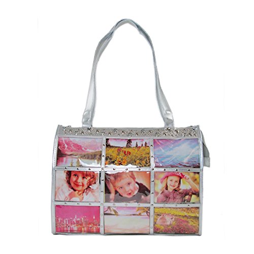Fashion Metallic Photo Tote Bag with Studs
