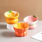 Ceramic Raised Cat Bowl - Pink Elevated Food Bowl for Indoor Cats, Anti-Vomiting & Spine Protection, Cute Tilted Dish for Flat-Faced Cats and Kittens (Strawberry Shaped) - Image 4