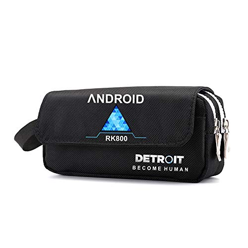 Detroit Become Human Estuche de Lápices Buena relación calidad-precio para los bolsillos Estuche de lápices Bolso de la pluma Bolso escolar Lápiz Niños niñas Escuela Bolsa de papelería Unisex