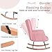 VECELO Rocking Chair Nursery Teddy Upholstered Glider Rocker with High Backrest, Padded Seat, Side Pocket, for LivingRoom, Bedroom, Baby Room