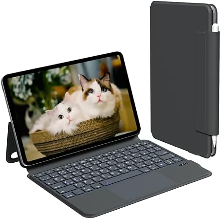 iPad 10世代/11世代 A16用 キーボード付きケース Rucceko 一体型 磁気吸着 大きい高精度タッチパッド付き JIS日本語配列