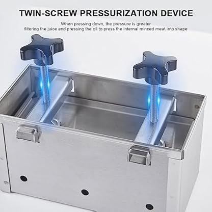 Fleischpresse aus Edelstahl – Schinkenpresse für gefüllte Burger, Slider, BBQ-Grillen – Hamburger-Patty-Maker mit Doppelschrauben-Druckbeaufschlagungsgerät – Bild 5