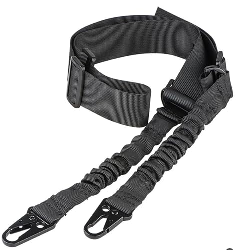 SIXHAOBU 2 Punkt Gewehrgurt Verstellbarer Breiter Tragegurt Taktischer Sling mit Metallhaken Waffengurt für Gewehr Gewehrschlinge für Jagd