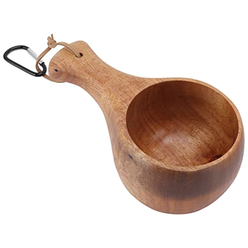 Wooden Cup, Nordic Style Portable Outdoor Camping Drinking Cup Traditional Coffee Mug Hiking Survival Teacup Water Serving Cup For Coffee Tea Milk #TOP7